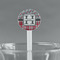 Red & Gray Dots and Plaid White Plastic 7" Stir Stick - Round - Main