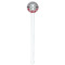 Red & Gray Dots and Plaid White Plastic 7" Stir Stick - Round - Single Stick