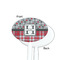 Red & Gray Dots and Plaid White Plastic 7" Stir Stick - Single Sided - Oval - Front & Back