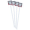 Red & Gray Dots and Plaid White Plastic Stir Stick - Double Sided - Square - Front