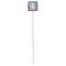 Red & Gray Dots and Plaid White Plastic Stir Stick - Double Sided - Square - Single Stick