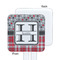 Red & Gray Dots and Plaid White Plastic Stir Stick - Single Sided - Square - Approval