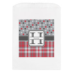 Red & Gray Dots and Plaid Treat Bag (Personalized)