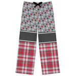 Red & Gray Dots and Plaid Womens Pajama Pants - 2XL