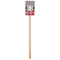 Red & Gray Dots and Plaid Wooden 6.25" Stir Stick - Rectangular - Single Stick