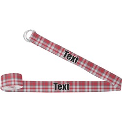 Red & Gray Dots and Plaid Yoga Strap (Personalized)