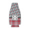 Red & Gray Dots and Plaid Zipper Bottle Cooler - Set of 4 - FRONT