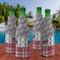 Red & Gray Dots and Plaid Zipper Bottle Cooler - Set of 4 - LIFESTYLE