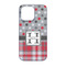 Red & Gray Dots and Plaid iPhone 13 Case - Back