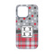 Red & Gray Dots and Plaid iPhone 13 Mini Case - Back