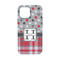 Red & Gray Dots and Plaid iPhone 13 Mini Tough Case - Back