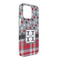 Red & Gray Dots and Plaid iPhone 13 Pro Max Case -  Angle