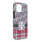 Red & Gray Dots and Plaid iPhone 13 Pro Max Tough Case - Angle