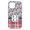 Red & Gray Dots and Plaid iPhone 13 Pro Max Tough Case - Back