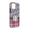 Red & Gray Dots and Plaid iPhone 13 Pro Tough Case -  Angle