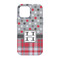 Red & Gray Dots and Plaid iPhone 13 Pro Tough Case - Back