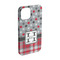 Red & Gray Dots and Plaid iPhone 15 Pro Case - Angle