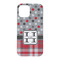 Red & Gray Dots and Plaid iPhone 15 Pro Case - Back