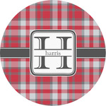 Red & Gray Plaid Multipurpose Round Labels - 1" (Personalized)