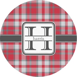 Red & Gray Plaid Multipurpose Round Labels - 1" (Personalized)