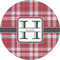 Red & Gray Plaid 1" Multipurpose Round Labels - Single Sticker