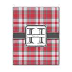 Red & Gray Plaid Wood Print - 11x14 (Personalized)