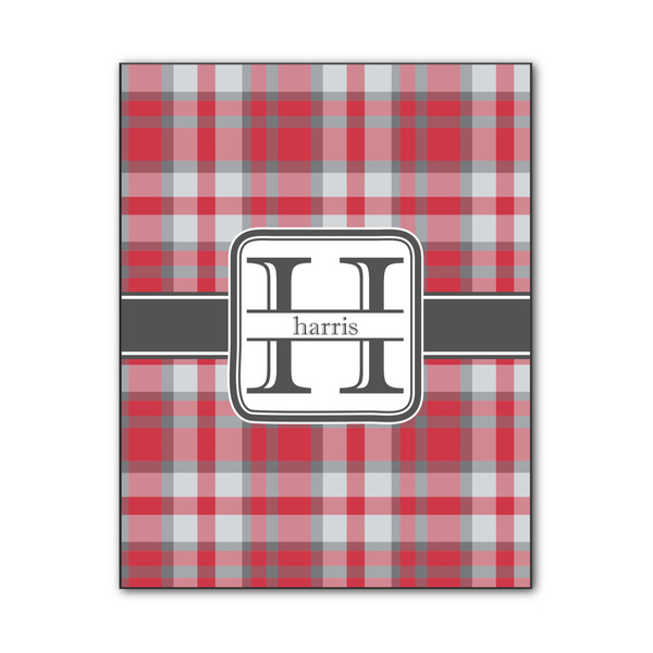 Custom Red & Gray Plaid Wood Print - 11x14 (Personalized)