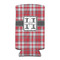 Red & Gray Plaid 12oz Tall Can Sleeve - FRONT