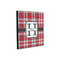 Red & Gray Plaid 12x12 Wood Print - Angle View