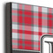 Red & Gray Plaid 12x12 Wood Print - Closeup