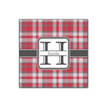 Red & Gray Plaid Wood Print - 12x12 (Personalized)