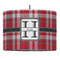 Red & Gray Plaid 16" Drum Lampshade - PENDANT (Fabric)