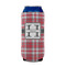 Red & Gray Plaid 16oz Can Sleeve - FRONT (on can)