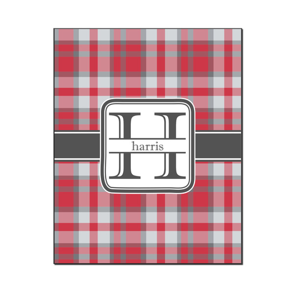 Custom Red & Gray Plaid Wood Print - 16x20 (Personalized)