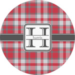 Red & Gray Plaid Multipurpose Round Labels - 2" (Personalized)