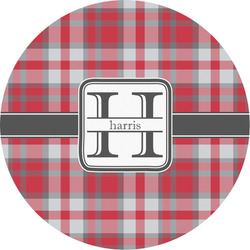 Red & Gray Plaid Multipurpose Round Labels - 2" (Personalized)