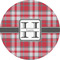 Red & Gray Plaid 2" Multipurpose Round Labels - Single Sticker