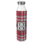 Red & Gray Plaid 20oz Stainless Steel Water Bottle - Full Print (Personalized)