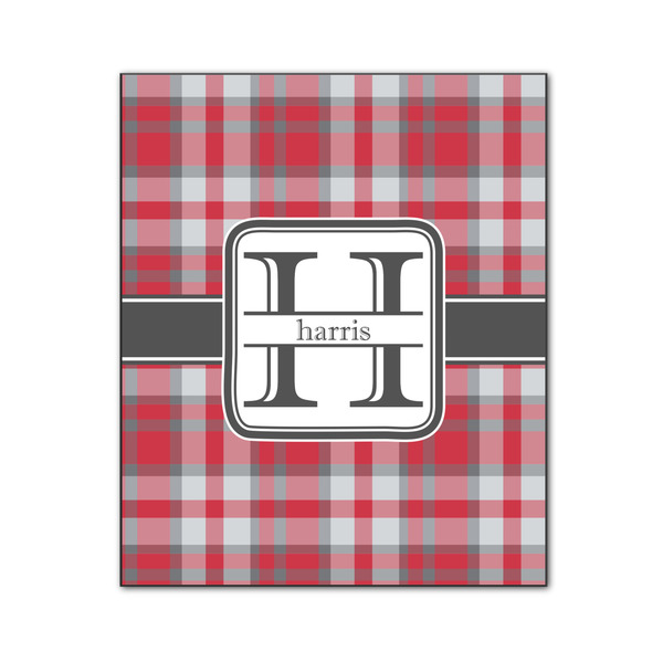 Custom Red & Gray Plaid Wood Print - 20x24 (Personalized)