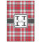 Red & Gray Plaid 20x30 Wood Print - Front View