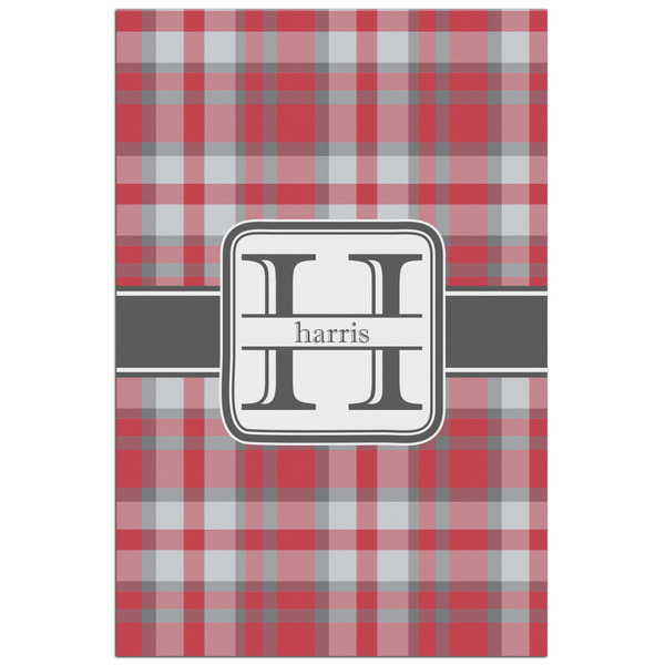 Custom Red & Gray Plaid Poster - Matte - 24x36 (Personalized)