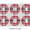 Red & Gray Plaid 3" Multipurpose Round Labels - Sheet