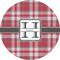 Red & Gray Plaid 3" Multipurpose Round Labels - Single Sticker