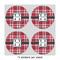 Red & Gray Plaid 4" Multipurpose Round Labels - Sheet