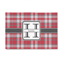 Red & Gray Plaid 4' x 6' Indoor Area Rug (Personalized)