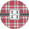 Red & Gray Plaid 5" Multipurpose Round Label - Single Sticker