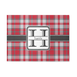 Red & Gray Plaid 5' x 7' Indoor Area Rug (Personalized)
