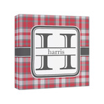 Red & Gray Plaid Canvas Print - 8x8 (Personalized)