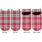 Red & Gray Plaid Adult Ankle Socks - Double Pair - Front and Back - Apvl