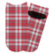 Red & Gray Plaid Adult Ankle Socks - Single Pair - Front and Back